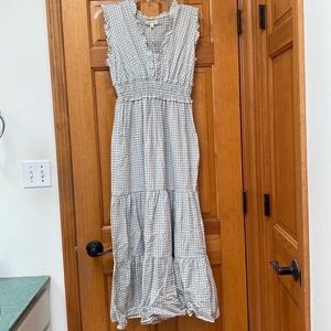 NWT Max Studio Smocked Gingham Maxi Dress